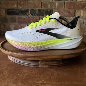 Brooks Hyperion Max Women's 8 White Neon Road Race Running Shoes Sneakers